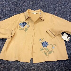 Bechamel Faux Suede Button Down Top sz. 1X NWT